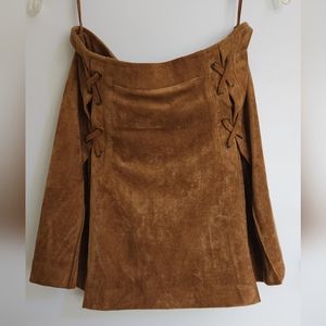 Fab'rik brown Suede mini skirt M/L.